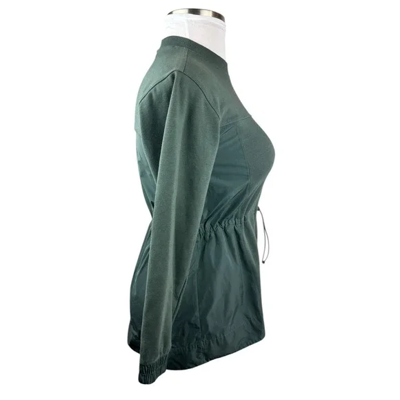 ATHLETA Triumph Crewneck Sweatshirt Bali Green Stretch Drawstring Women's Sz XXS - Picture 6 of 13